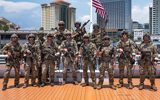 【4K】美国特种作战部队行业展销会SOFIC2022 机降游艇演练