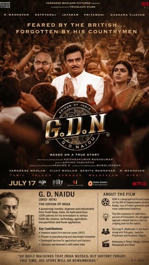 R.Madhavan as G.D. Naidu 🔥 | Untold True Story #movie #viral #ytshorts #shorts #GDN #science #facts