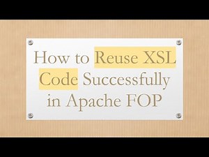 How to Reuse XSL Code Successfully in Apache FOP