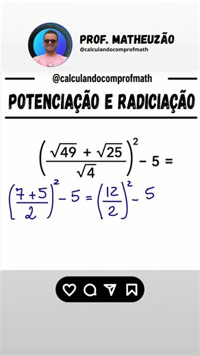 Potenciação e radiciação #matemática
