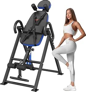 VEVOR Inversion Table, 300lbs Capacity Heavy Duty Inversion Table, Decompression Back Stretcher Machine, Strength Training Equipment with Headrest, Ankle Lock, Adjustable Protective Belt