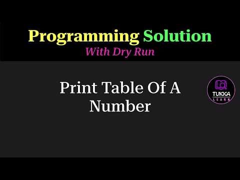 Python Program to Print Table of a Number (1 to 10) | Programming Question | Tukka Learn