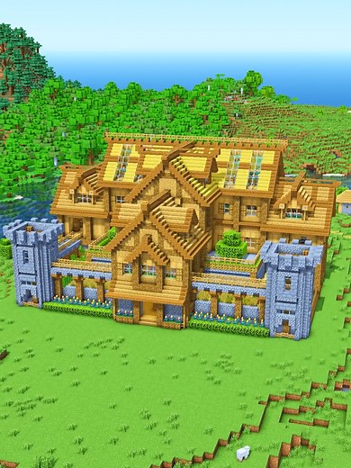Starter Minecraft House Build with 3D Guide | Download Java & Bedrock World & Schematic