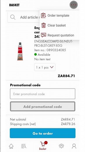 How to Create an Order Template on the Würth App