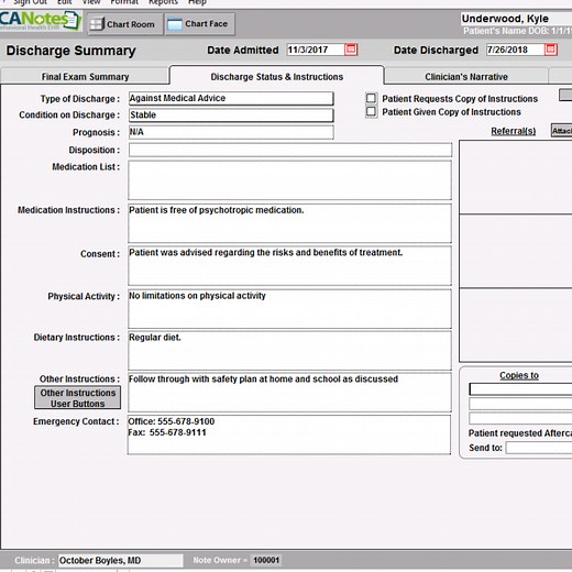 Creating a Discharge Summary