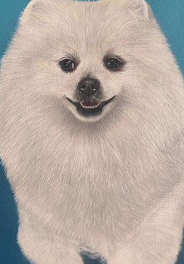 Retrato personalizado de un perrito pintado a mano