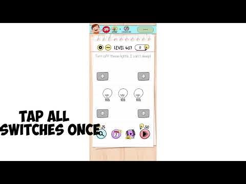 "Turn off the lights i can't sleep" Brain Test Level 407 Quick Guide