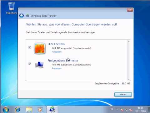 Windows Easy Transfer Daten Dateien Übertragen