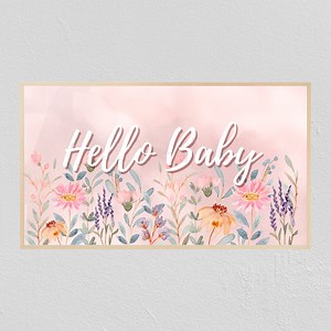 Samsung Cadre TV Art | Décor numérique rose baby shower | Aquarelle florale rose | Téléchargement instantané 4K pour révéler le genre | C'est une fille - Etsy France