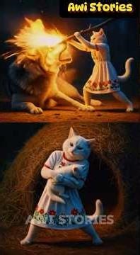 🐾 Meow & Mano Scary Night Adventure | Wolves Attacked in the Jungle🐺🔥 #aicat #cartoon #shortsfeed