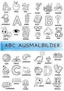 Coloriages ABC pour enfants – coloriages alphabet à imprimer | Apprendre de A à Z en s'amusant au format PDF | Affiche à colorier de lettres - Etsy France
