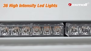 38 Inch Emergency Light Bar 36 LED Traffic Advisor Strobe Lights Bar for Construction Vehicles Installed In Tow Roof Rear Head (Amber White)