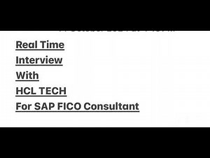 SAP FICO Real time interview with HCLTECH