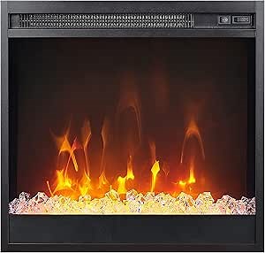 Chabot Rectangular TV Stand with Crystal Fireplace for TV's up to 65" in Black Grain