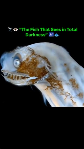 Meet the Telescopefish, a deep-sea marvel! Living thousands of meters below the ocean surface, this strange fish has giant tubular eyes that work like night-vision goggles, helping it spot prey in the pitch-black waters. With a transparent body and a mouth that can gulp down fish nearly its own size, the telescopefish is one of the ocean’s most mysterious hunters. #scientistafghan #telescopefish #ocean #deepsea #new #creature #viral | Scientist Afghan