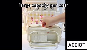 Large Capacity Pencil Case, Aesthetic Pouch, Cute Stationery Storage Bag for Kids Students, Kawaii Preppy School Supplies