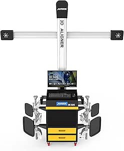 AUTOOL 3D Wheel Alignment Machine Tire Aligner System Fully Automatic Wheel Positioner, Wheel Aligner Machines for Most Vehicles