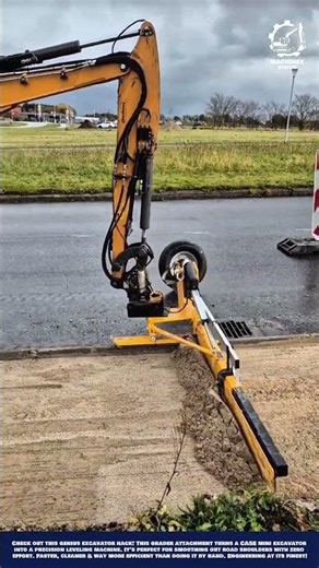 Excavator Soil Grading Machine Work for Road Shoulder Leveling and Shaping