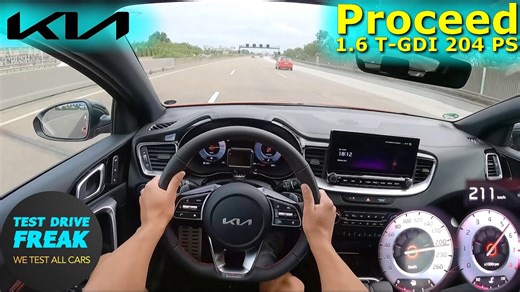 2023 Kia Proceed GT 1.6 T-GDI 204 PS top speed German autobahn drive POV