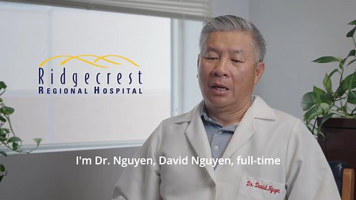 Meet the Doc – David Nguyen, DPM Dr. Nguyen, a skilled podiatrist at Ridgecrest Regional Hospital, shares his story and talks about the care he provides our community. Common treatments & procedures performed include: • Diabetic wound care • Neuropathy evaluation and management • Treatment of foot and ankle trauma • Sprain and strain management • Bunion and hammer-toe correction • Surgical repair of acquired foot deformities • Cosmetic foot procedures Learn more & request an appointment: RRH.org
