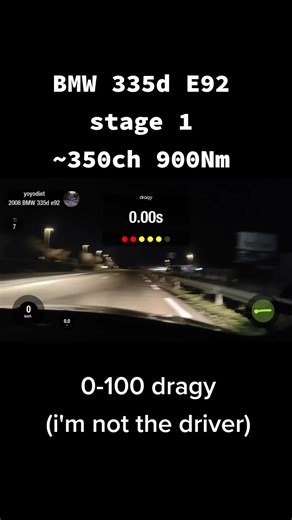 BMW 335d E92 Stage 1 Acceleration: 0-100 Dragy Test