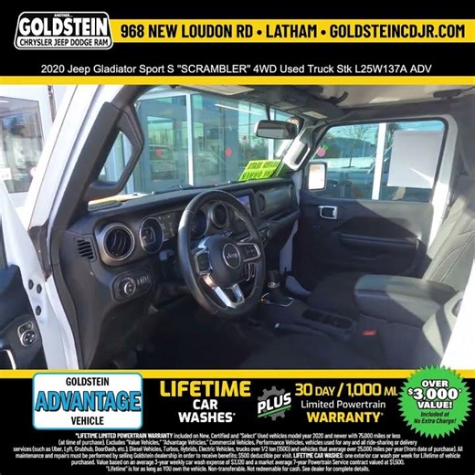 2020 Jeep Gladiator Sport S "SCRAMBLER" 4WD Used Truck Stk L25W137A ADV