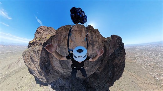 No parachute delay… just an Arizona BASE jump and gravity
