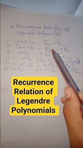 Recurrence Relation of Legendre Polynomials || Mathematical Physics #csirnet #physics #gate #jest