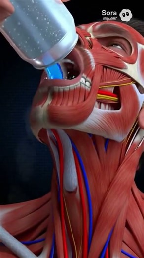 drinking water #humanbody #digestiveprocess #animation #3danimationart #anatomy #carbonateddrink #so