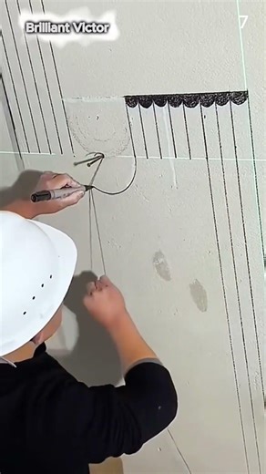 God-level skills for creating wall patterns using simple tools #shorts