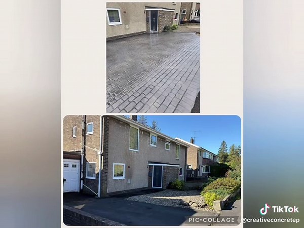 Imprinted Concrete Cobble Driveway Extension in Alnwick