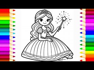 How To Draw A Princess Step By Step | With Beautiful Dress | How to draw a girl #princess #drawing