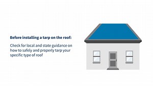A reinforced plastic tarp provides temporary protection for homes and buildings damaged by severe weather. ⚠️ Remember, it is important to follow your state and local safety guidelines for installing a tarp to avoid risks. Learn more in our latest video. 👇 | FEMA Federal Emergency Management Agency