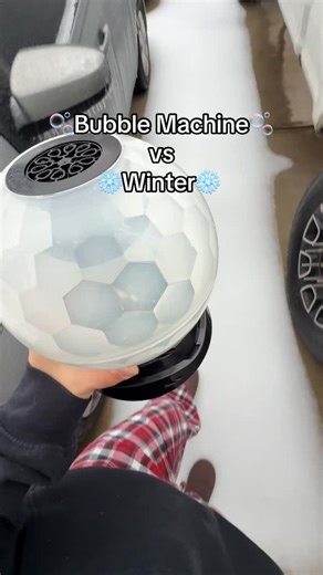 I tested if bubbles freeze in the snow using my Bubble Disco Ball Machine from Maxx Bubbles🫧🪩 #bubbles #prank #freezing #snow #snowstorm | Sunny Days Entertainment, LLC
