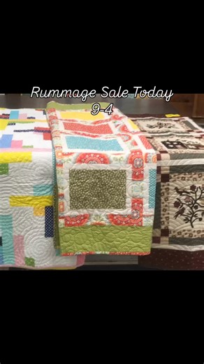 Rummage Sale continues today!!! Panels, novelty fabrics, fat quarter bundles, quilts, bags! Hurry in — here until 4. | Queen_Bee_Quilts | Facebook