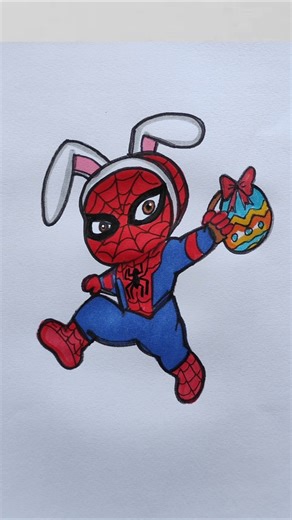 How to draw rabbit spider man #spiderman #drawing #art #howtodraw #spiderman4 #shorts #coloring