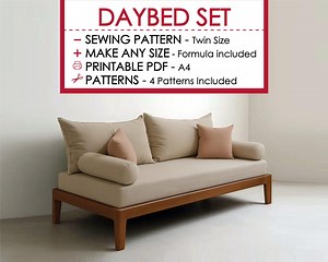 Twin Daybed Cover Sewing Pattern: Swing Bed Pillows DIY (PDF) - Etsy Canada