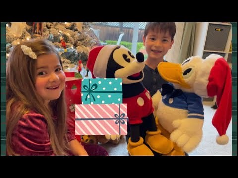 Donald Duck puppet surprises Mickey Mouse for the holidays