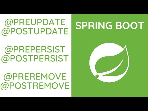 Spring Boot - PreUpdate PrePersist PreRemove PostUpdate PostPersist PostRemove