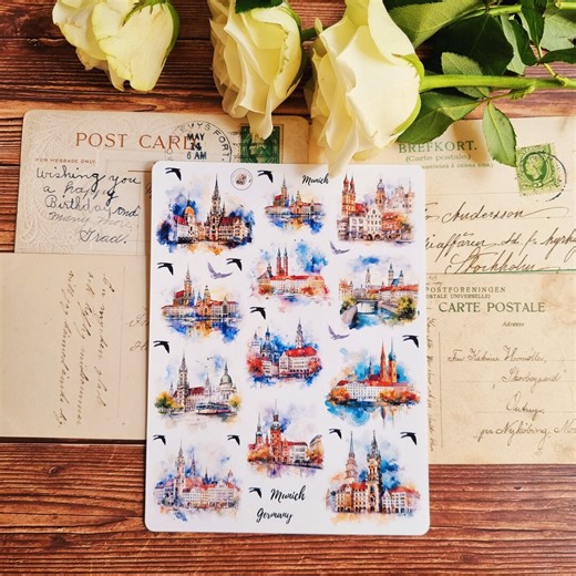 Munich Germany Stickers: Travel Journal, Collage