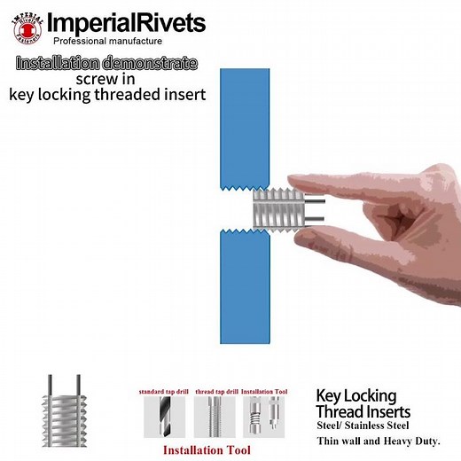 key locking threaded insert installation