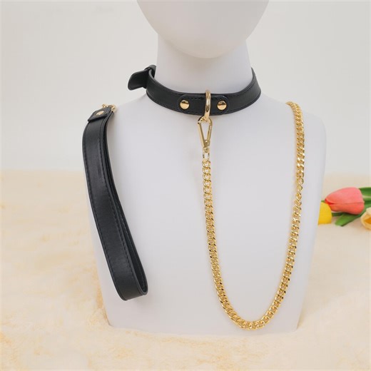 Custom Engraved Black O Ring Choker With Detachable Chain, Personalized Faux Leather Collar - Etsy