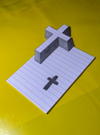Easy 3D Cross Drawing Tutorial