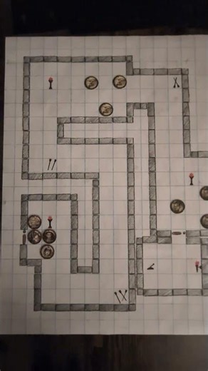 DND Battle Maps | Deadly Booby-Trapped Dungeon Drawn with Stencils