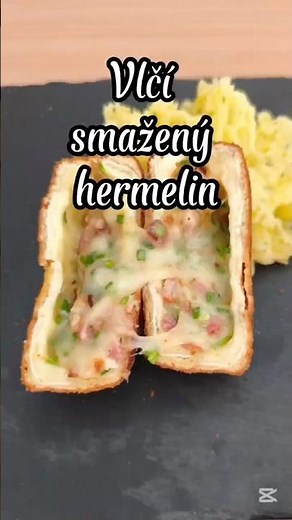 Tohle je smažený hermelín level expert 🧀🔥Plněný slaninou a cibulí.