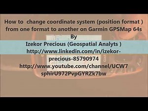 Garmin GPSMap 64s - How to change coordinate system (position format )