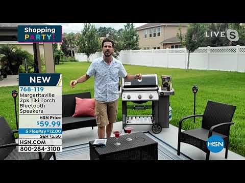 Margaritaville 2pack Tiki Torch Bluetooth Speakers w/Gro...