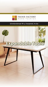 39 reactions | Minimalist lines for maximum impact.✨ This elegant table blends glossy white lacquer with bold black metal legs.  Plus, its expandable feature makes hosting effortless and practical. Find it at Trend Factory at: Schotlandstraat 49a, Oranjestad, Aruba  (+297) 588 7949 #ArubaHomeDecor #Tables #ArubaFurniture #ArubaLiving #ArubaStyle #ArubaLifestyle #ArubaHomes #TrendyTables #TrendFactoryAruba #ArubaInteriorDesign | Trend Factory | Facebook