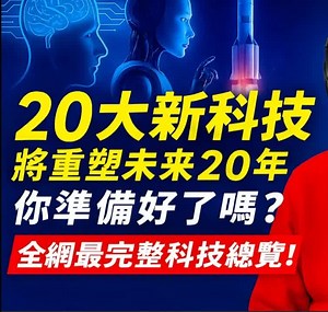 20大新科技：將重塑未來20年，你準備好了嗎？