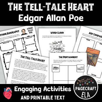 The Tell-Tale Heart by Edgar Allan Poe Full Printable Text & Activity Booklets